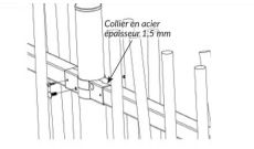 POTEAU CLOTURE BARREAUDEE LINEATOIRE 250CM ET 2 COLLIERS